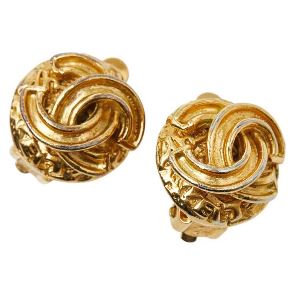CHANEL Authentic Vintage Green Logo Earrings - Picture 1 of 5